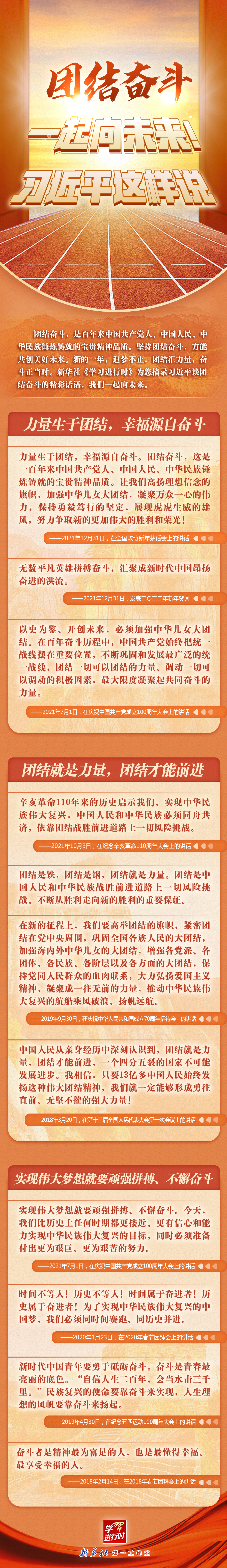學習進行時丨團結(jié)奮斗，一起向未來！習近平這樣說