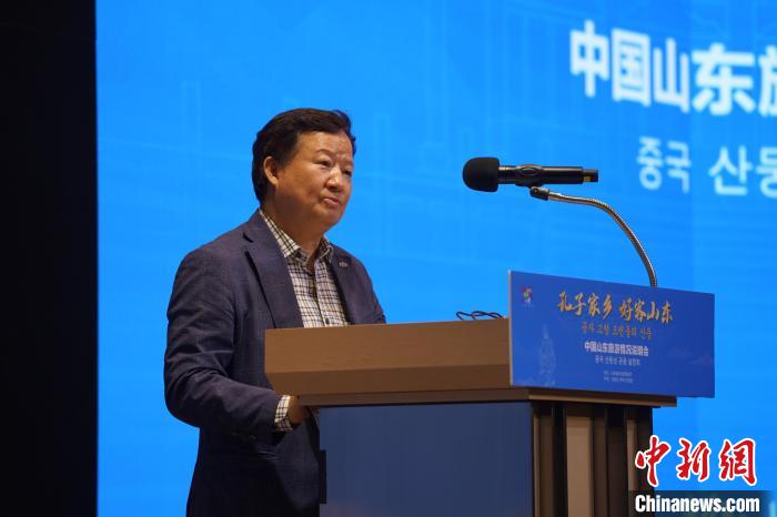 韓國一般旅游業(yè)協(xié)會副會長白承弻致辭?！⑿?攝