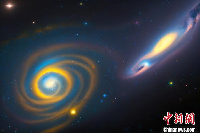 本星系群的三維藝術(shù)圖。　中科院國家天文臺(tái) 供圖