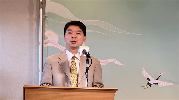 中國駐東京旅游辦事處主任歐陽安致辭。中國駐東京旅游辦事處供圖