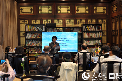 日本國駐華大使館公使貴島善子在致辭(許永新 攝)