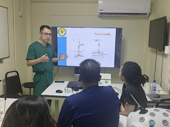 培訓(xùn)現(xiàn)場(chǎng)。第18期援圭亞那醫(yī)療隊(duì)供圖