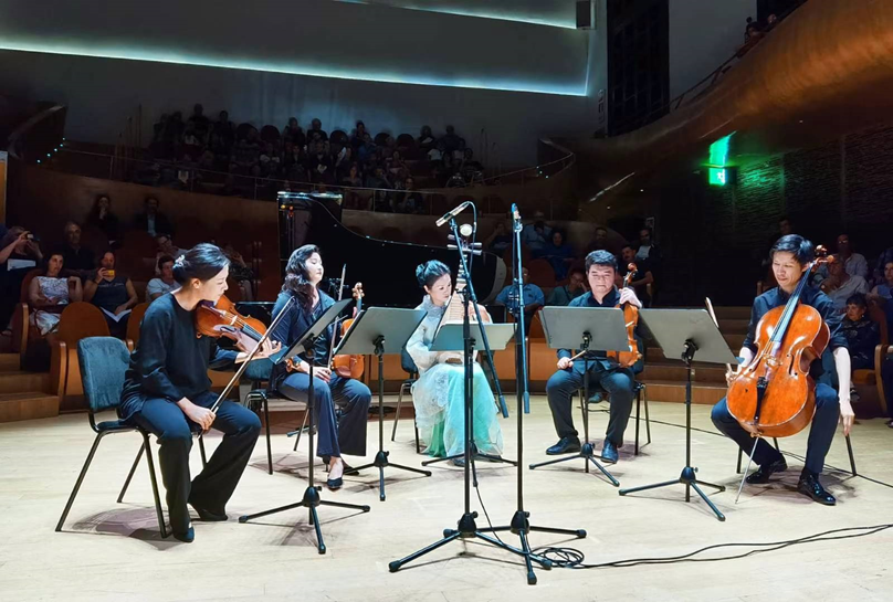 “古老文明的現(xiàn)代回聲——中國(guó)當(dāng)代作曲家室內(nèi)樂作品音樂會(huì)”在意大利舉行。中國(guó)駐意大利使館供圖