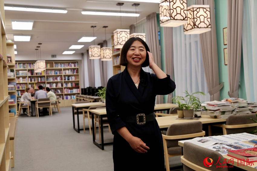 白俄羅斯國立大學(xué)共和國漢學(xué)孔子學(xué)院中方院長劉素玲。人民網(wǎng)記者 朱虹攝