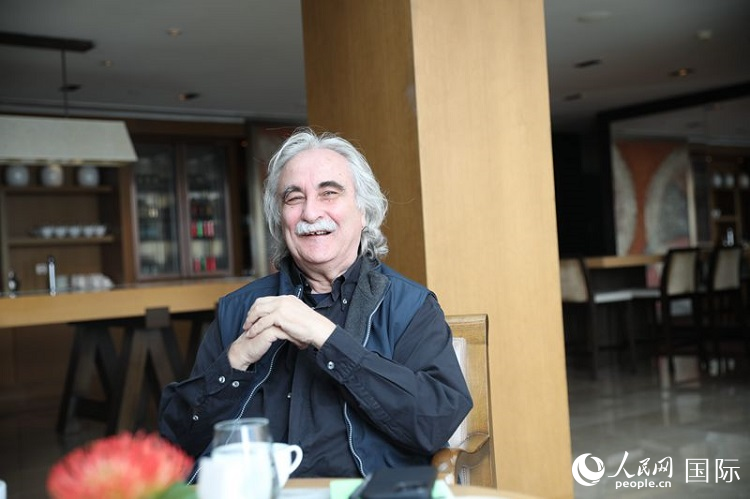 塞浦路斯歐洲大學(xué)前校長科斯塔斯·古利亞莫斯。人民網(wǎng) 殷韜攝