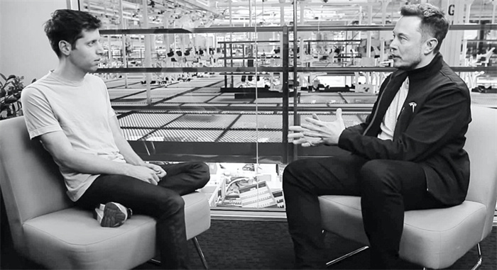 奧特曼與馬斯克的對(duì)談。圖源：視頻截圖