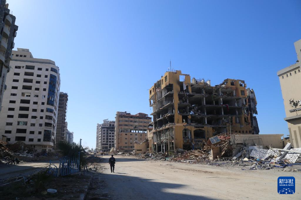 這是1月25日拍攝的加沙城一角。新華社發(fā)