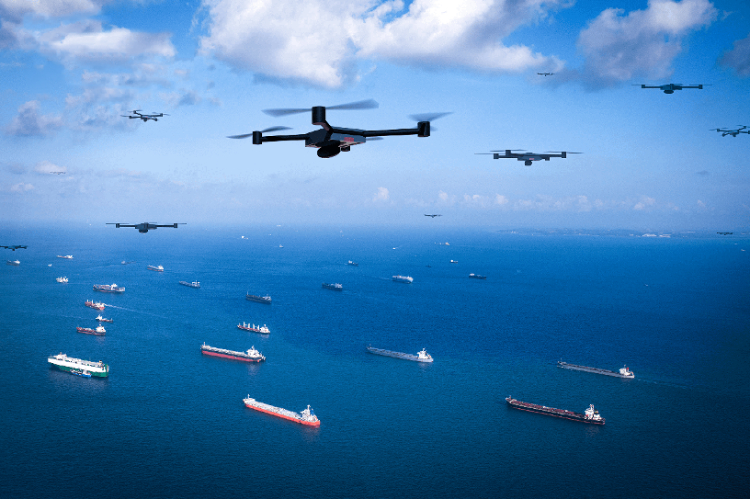 圖為智能無人系統(tǒng)未來在海洋上的模擬應(yīng)用場景。挑戰(zhàn)賽主辦方供圖