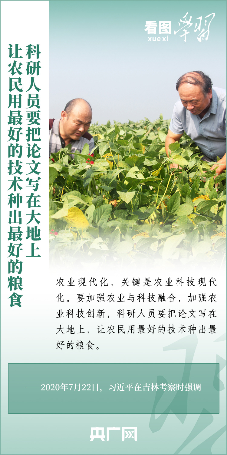 看圖學(xué)習(xí)丨推廣良田、良種、良法、良機(jī) 給農(nóng)業(yè)現(xiàn)代化插上科技的翅膀