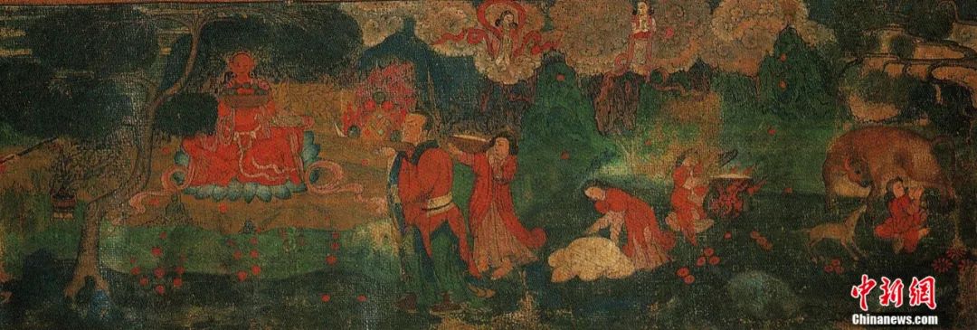 14世紀唐卡卷軸畫《女神》局部。<a target='_blank' href='/'><p  align=