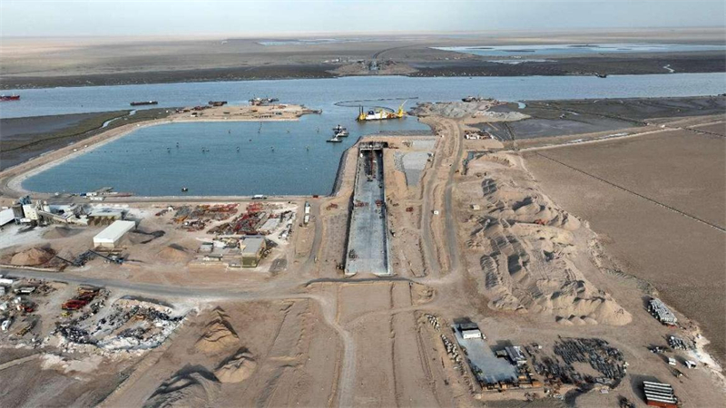 施工現(xiàn)場一景。中交天津航道局有限公司供圖