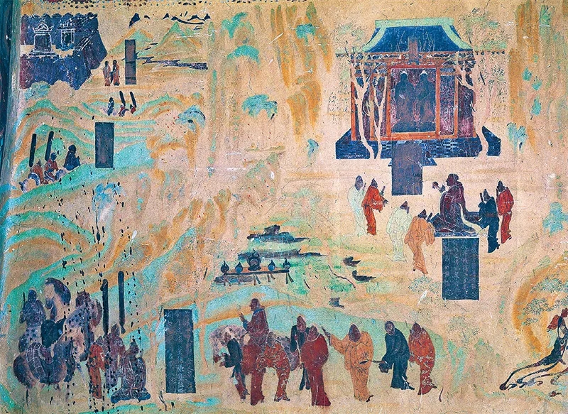 圖為莫高窟第323窟《張騫出使西域圖》。敦煌研究院供圖