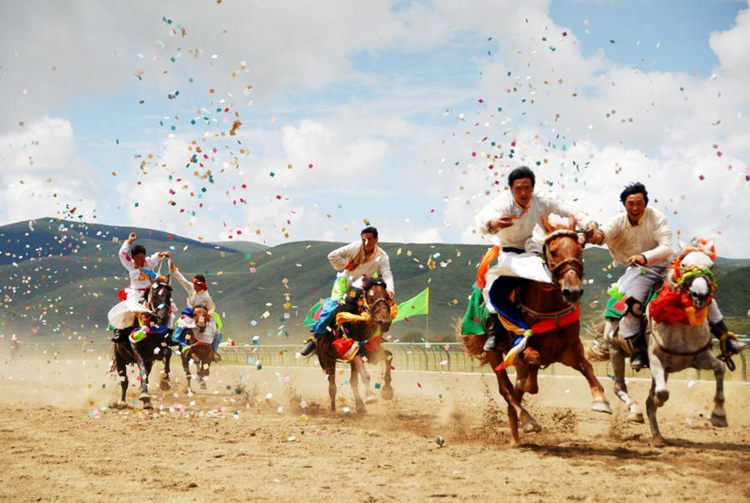 草原賽馬。阿壩州新聞傳媒中心供圖