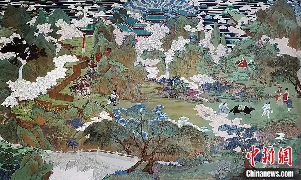 臨摹、補(bǔ)繪的青海瞿曇寺壁畫。受訪者 供圖