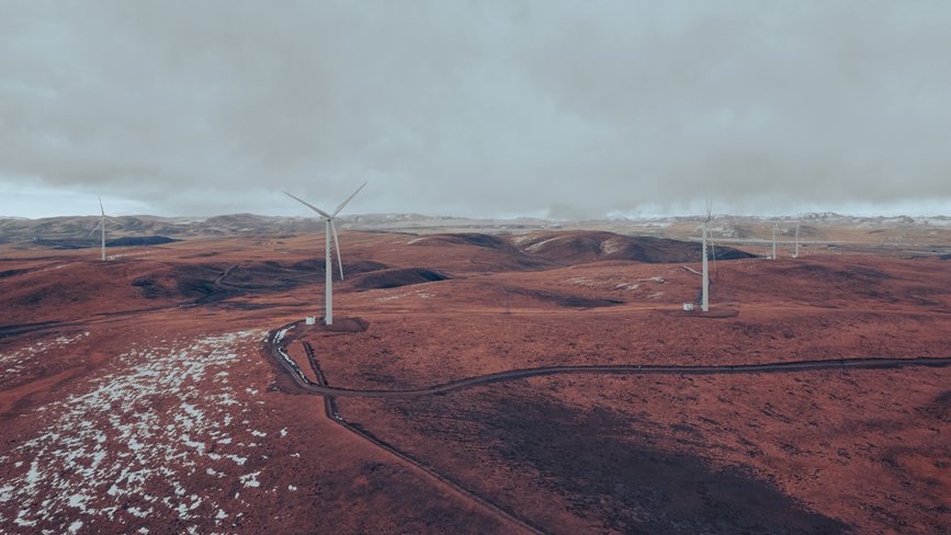 西藏自治區(qū)那曲市色尼區(qū)100兆瓦風(fēng)電。趙清鵬攝